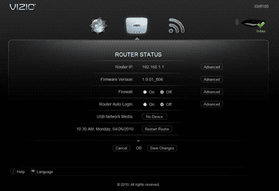 Router menu